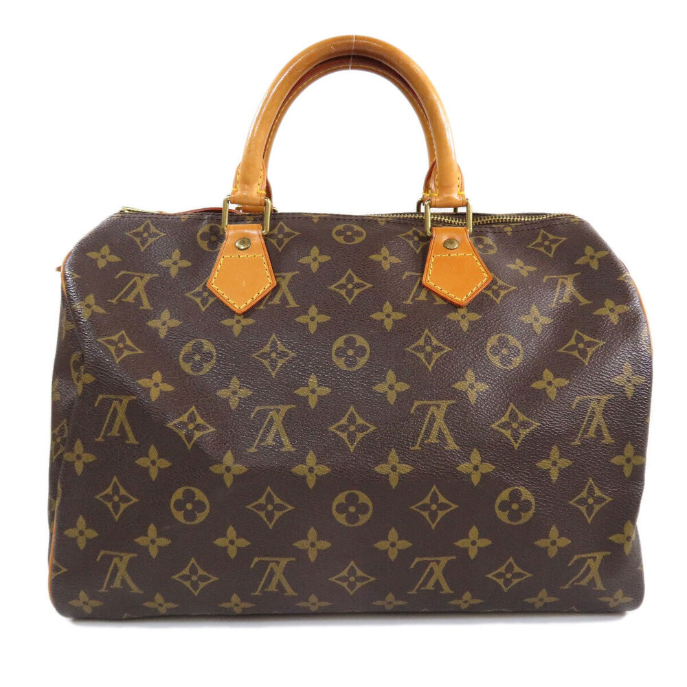 Louis Vuitton Monogram Handbag Speedy Canvas Brown